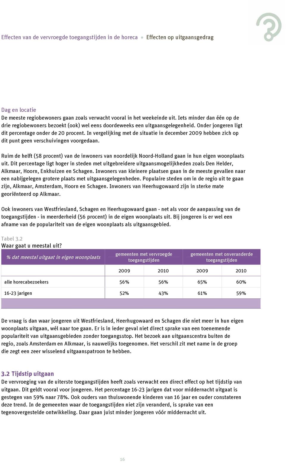 In vergelijking met de situatie in december 2009 hebben zich op dit punt geen verschuivingen voorgedaan.