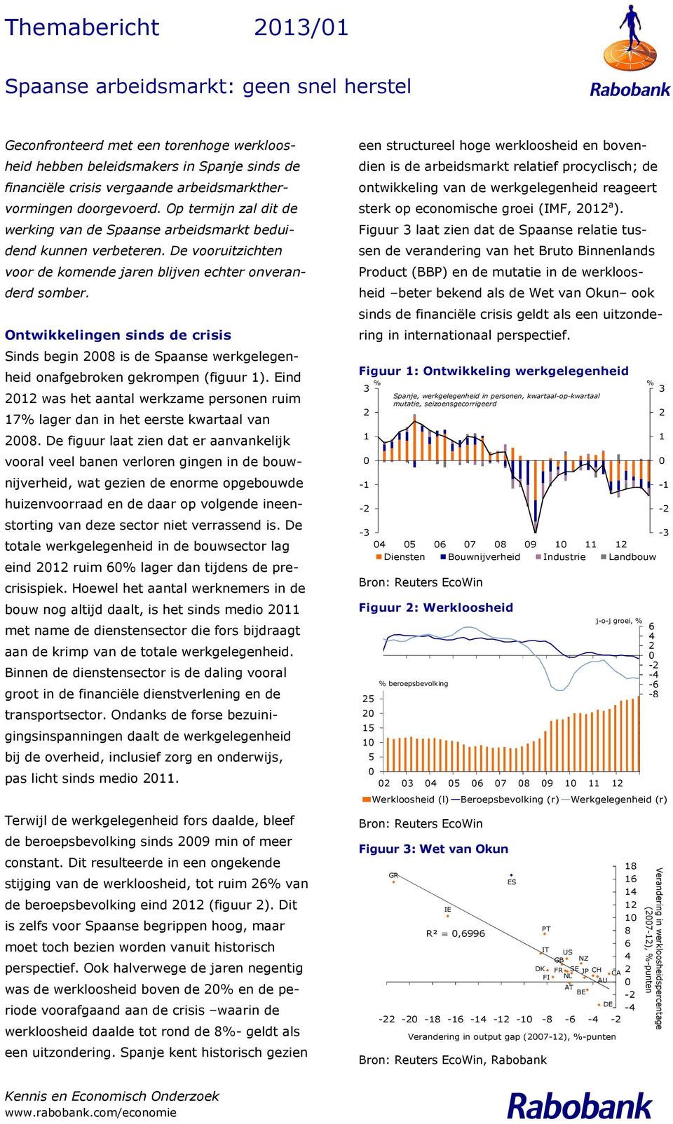 Ontwikkelingen sinds de crisis Sinds begin is de Spaanse werkgelegenheid onafgebroken gekrompen (figuur ). Eind was het aantal werkzame personen ruim 7% lager dan in het eerste kwartaal van.