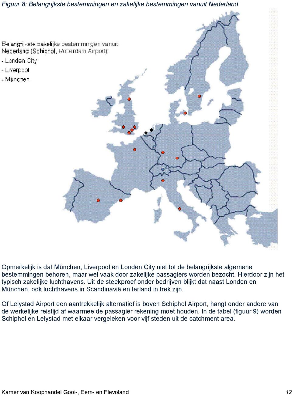 Uit de steekproef onder bedrijven blijkt dat naast Londen en München, ook luchthavens in Scandinavië en Ierland in trek zijn.