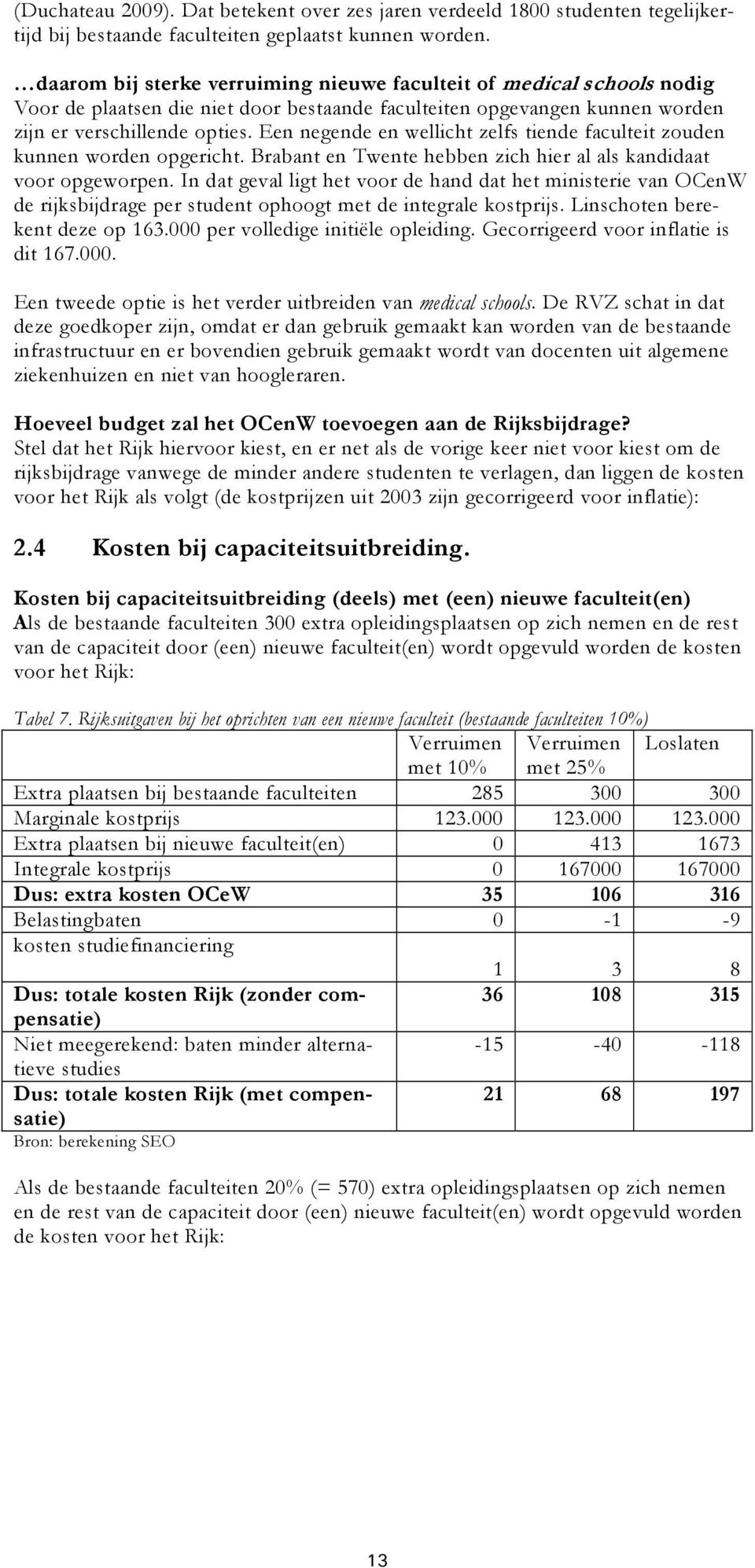 Een negende en wellicht zelfs tiende faculteit zouden kunnen worden opgericht. Brabant en Twente hebben zich hier al als kandidaat voor opgeworpen.