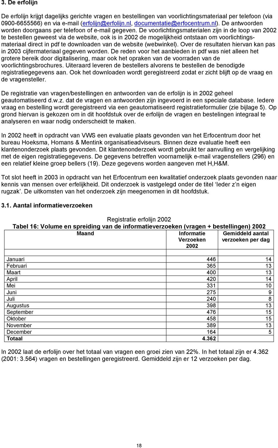 De voorlichtingsmaterialen zijn in de loop van 2002 te bestellen geweest via de website, ook is in 2002 de mogelijkheid ontstaan om voorlichtingsmateriaal direct in pdf te downloaden van de website