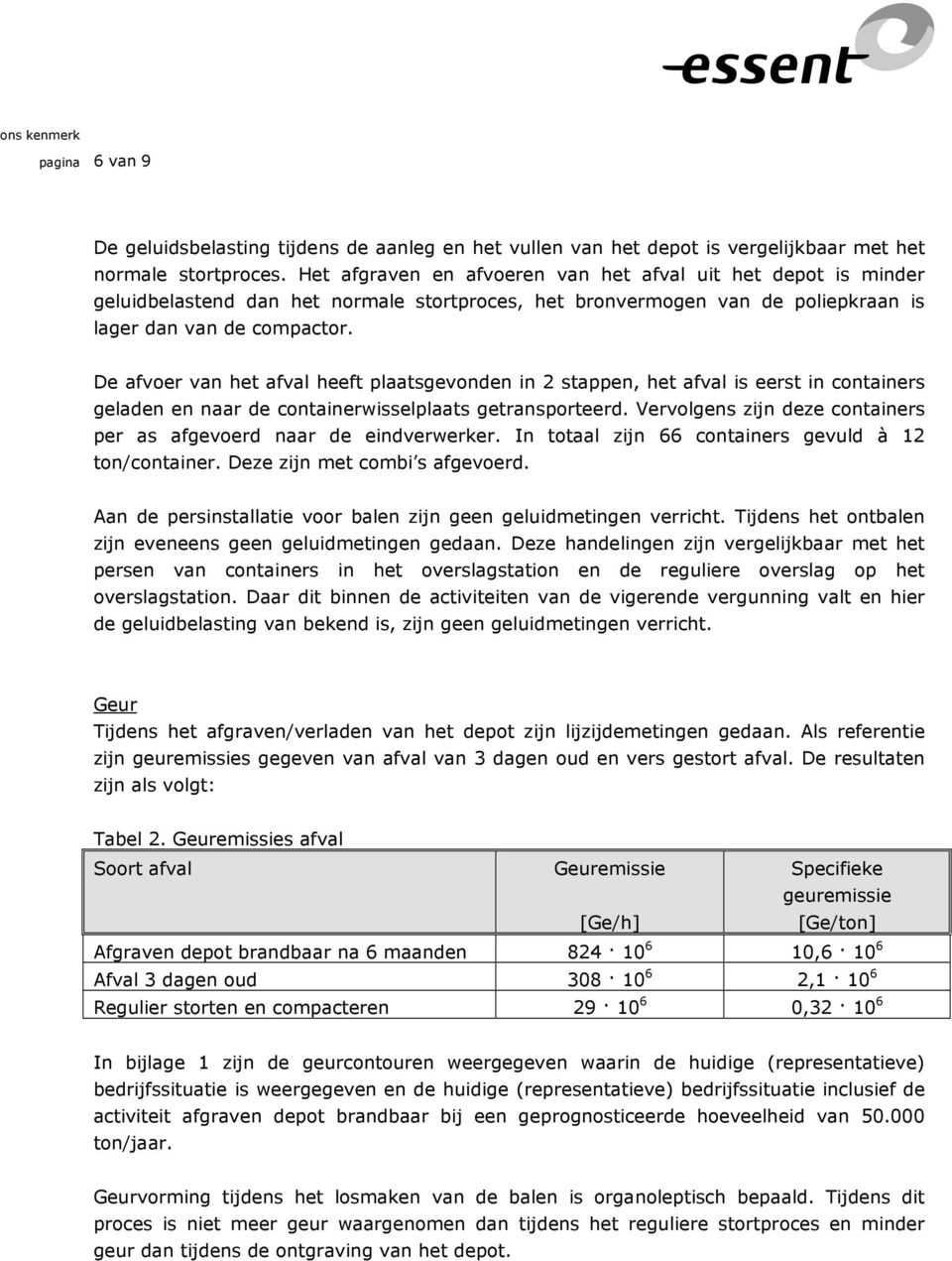 De afvoer van het afval heeft plaatsgevonden in 2 stappen, het afval is eerst in containers geladen en naar de containerwisselplaats getransporteerd.