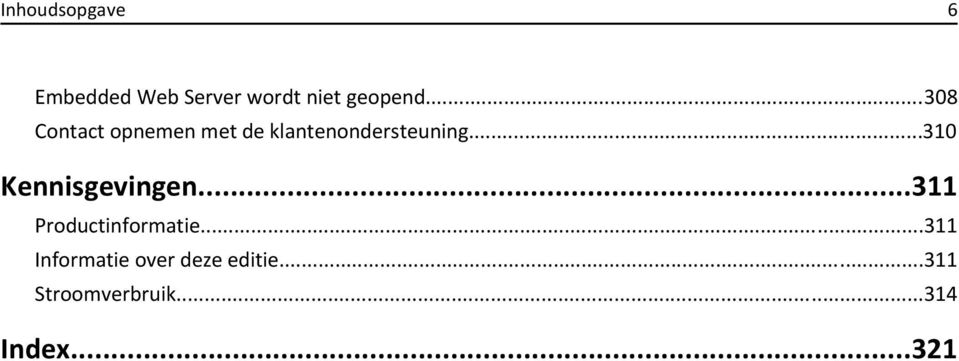 ..310 Kennisgevingen...311 Productinformatie.