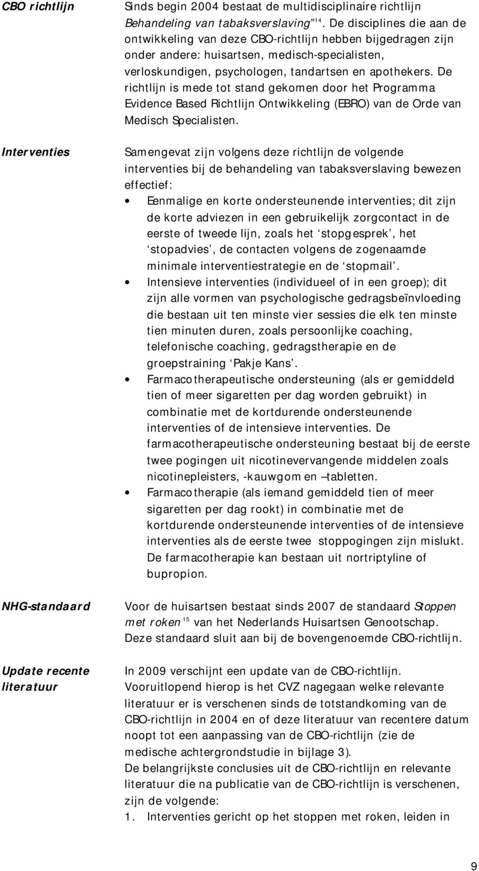 De richtlijn is mede tot stand gekomen door het Programma Evidence Based Richtlijn Ontwikkeling (EBRO) van de Orde van Medisch Specialisten.