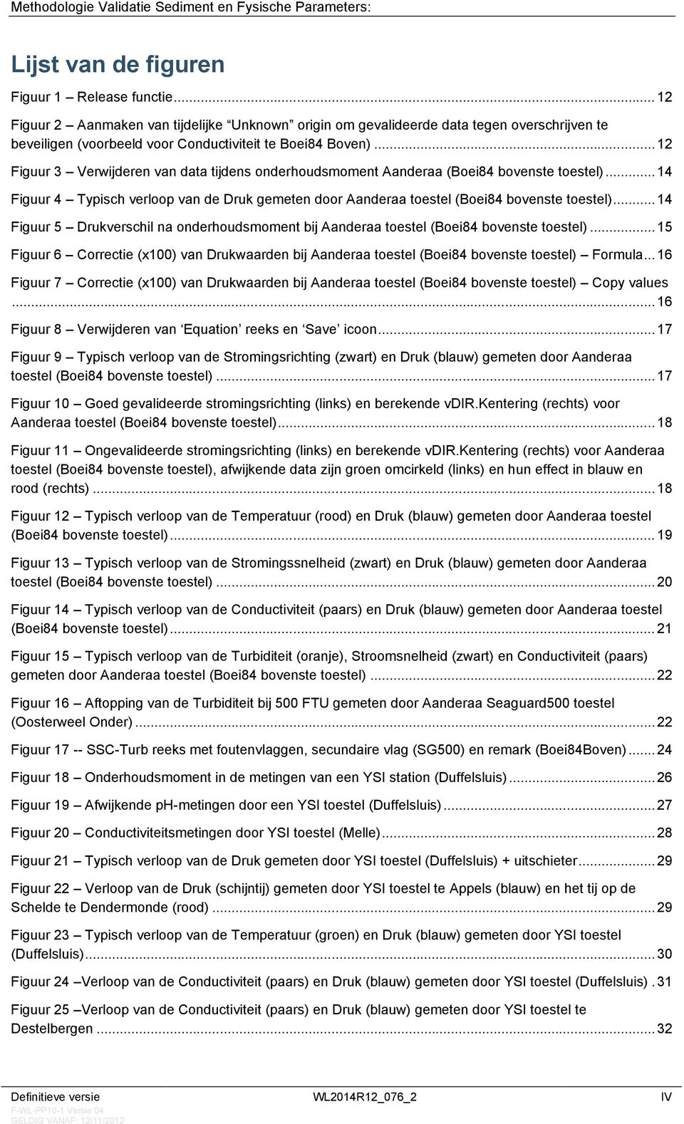 .. 12 Figuur 3 Verwijderen van data tijdens onderhoudsmoment Aanderaa (Boei84 bovenste toestel)... 14 Figuur 4 Typisch verloop van de Druk gemeten door Aanderaa toestel (Boei84 bovenste toestel).