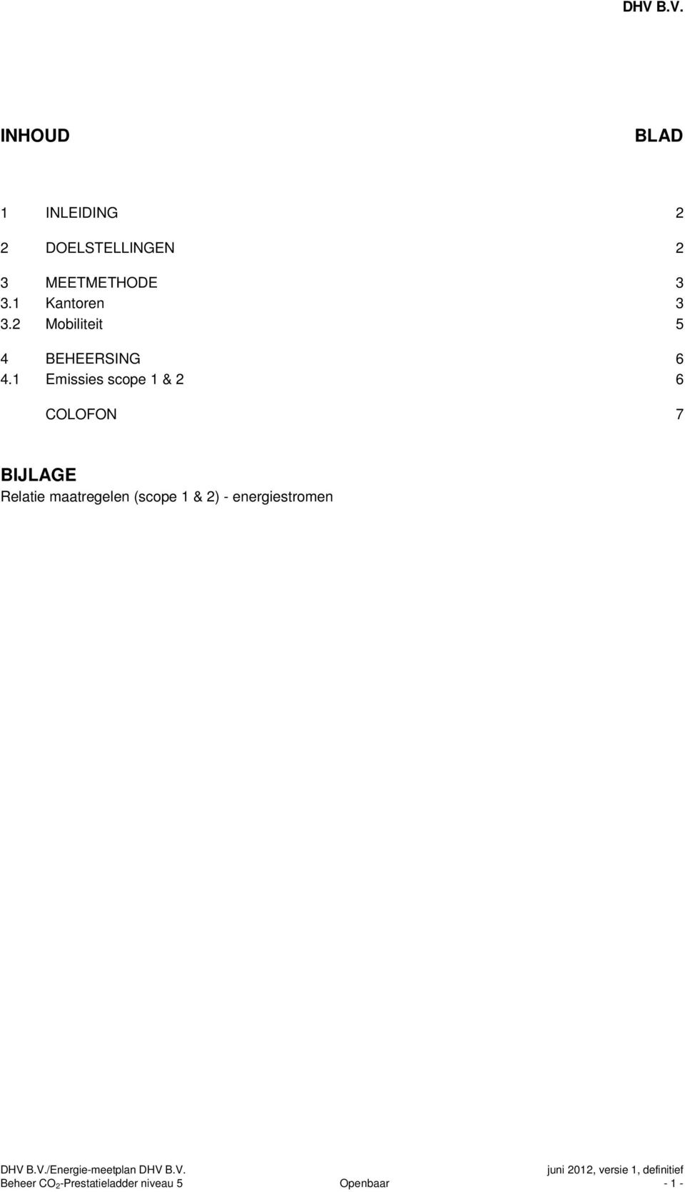 1 Emissies scope 1 & 2 6 COLOFON 7 BIJLAGE Relatie maatregelen