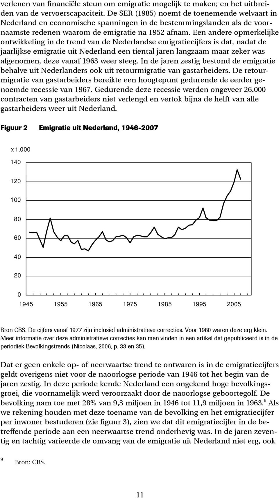 Een andere opmerkelijke ontwikkeling in de trend van de Nederlandse emigratiecijfers is dat, nadat de jaarlijkse emigratie uit Nederland een tiental jaren langzaam maar zeker was afgenomen, deze
