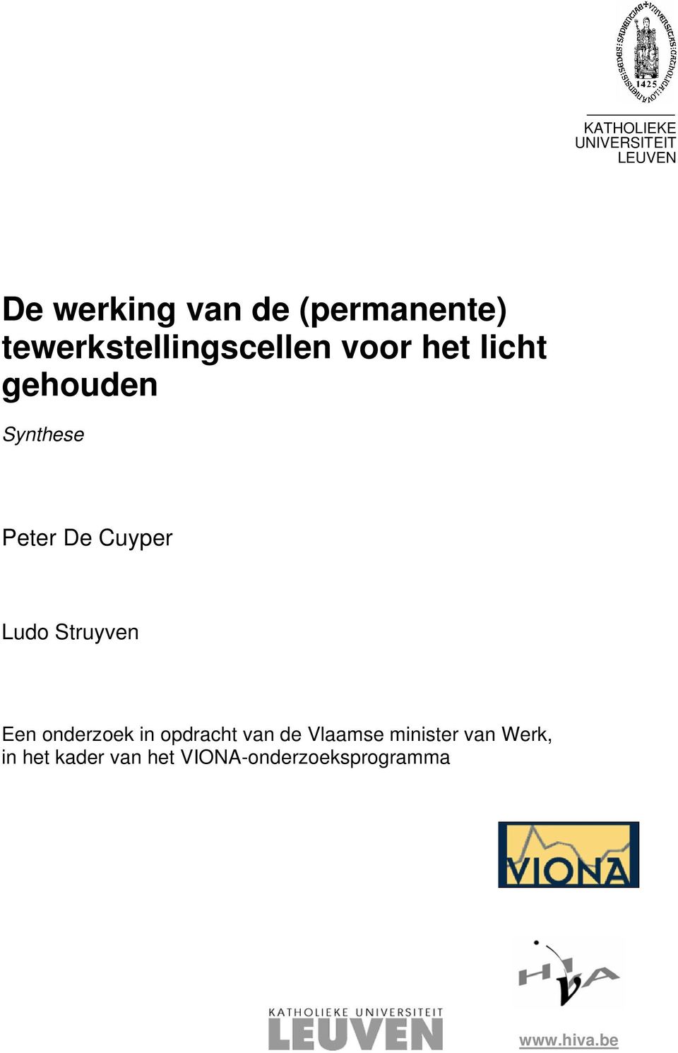 Cuyper Ludo Struyven Een onderzoek in opdracht van de Vlaamse