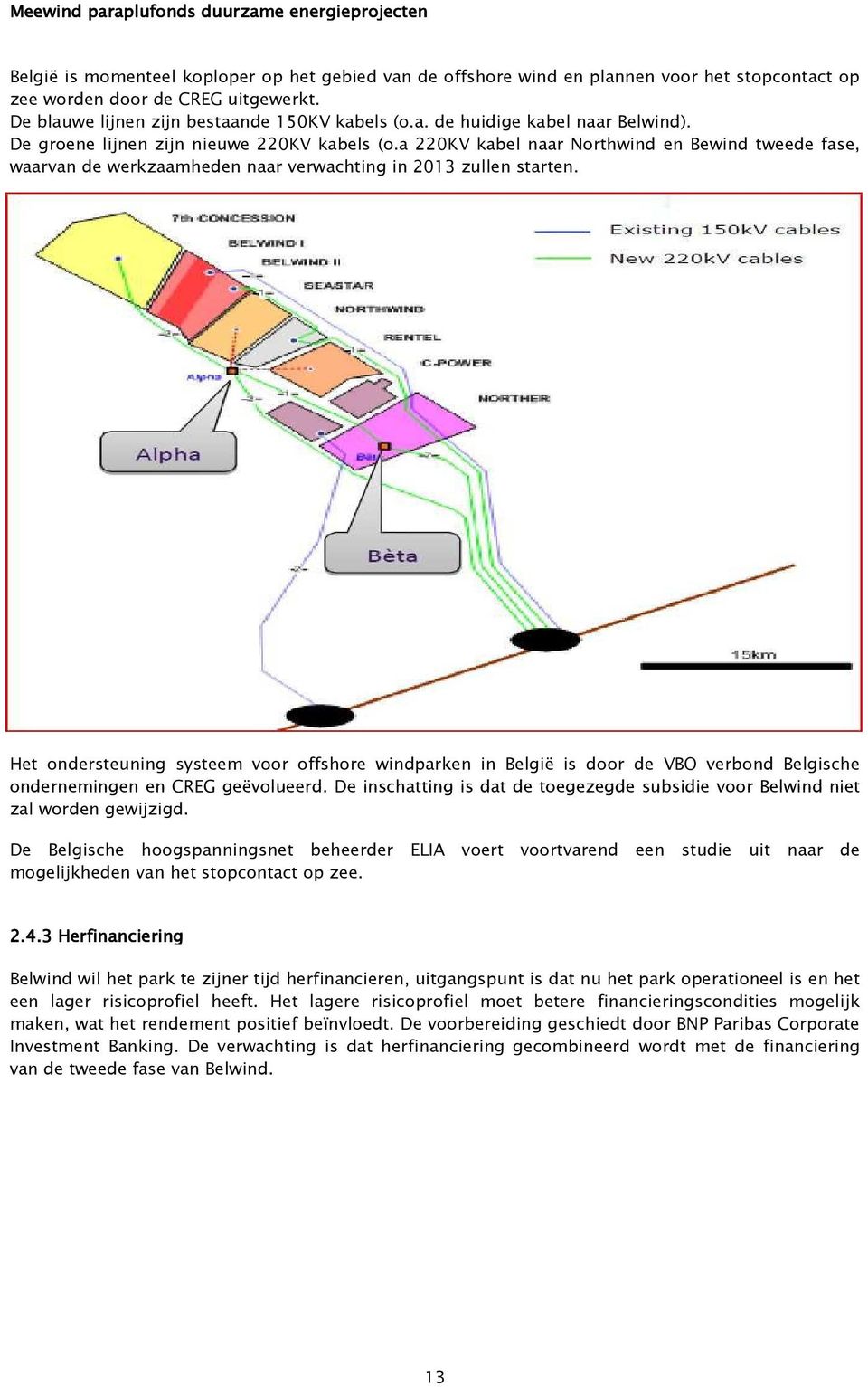 Het ondersteuning systeem voor offshore windparken in België is door de VBO verbond Belgische ondernemingen en CREG geëvolueerd.