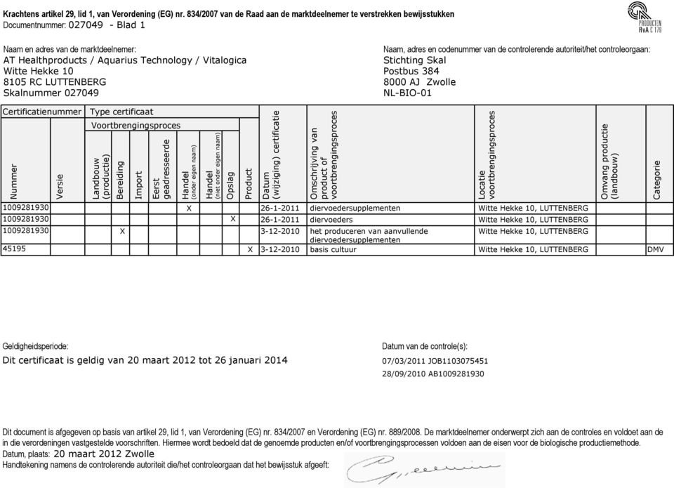 basis cultuur van de controle(s): in die verordeningen vastgestelde voorschriften.