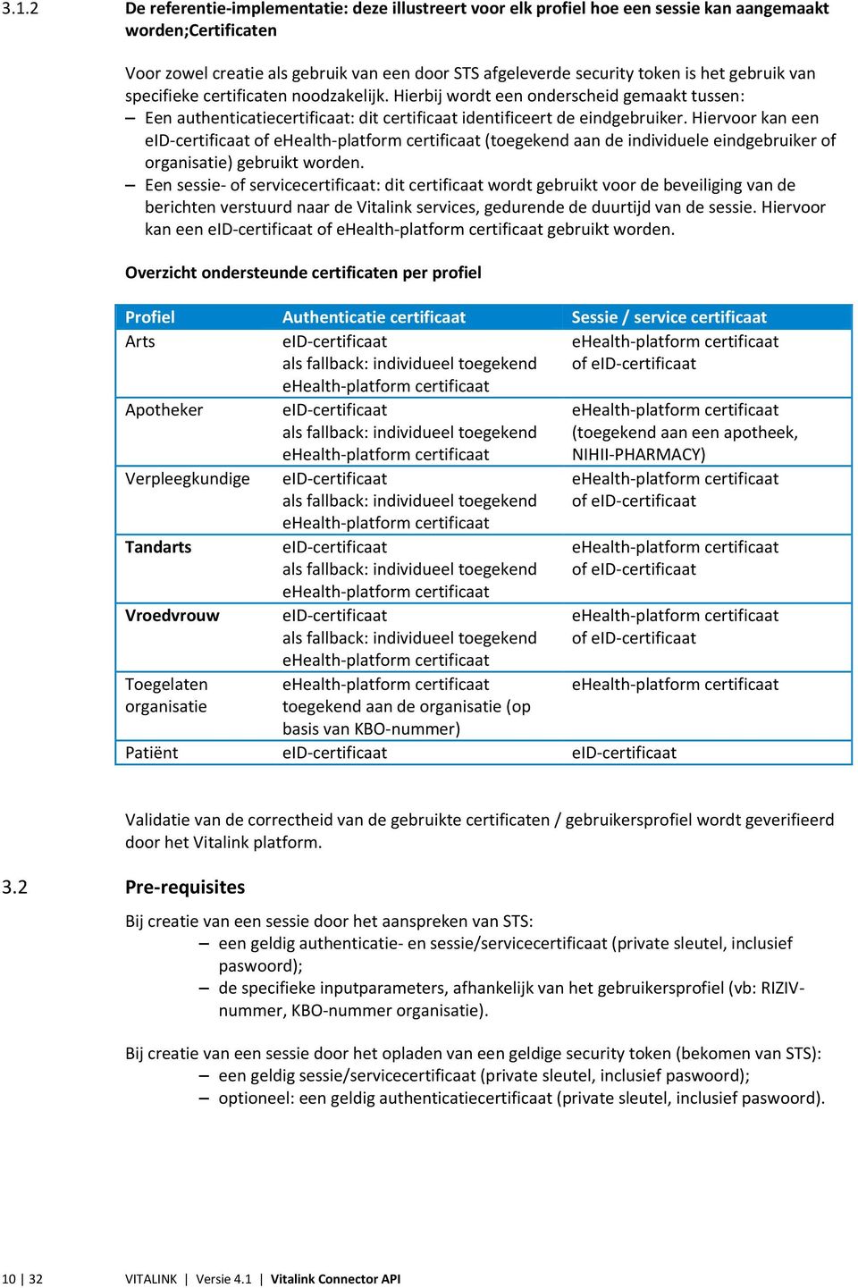 Hiervoor kan een eid-certificaat of ehealth-platform certificaat (toegekend aan de individuele eindgebruiker of organisatie) gebruikt worden.