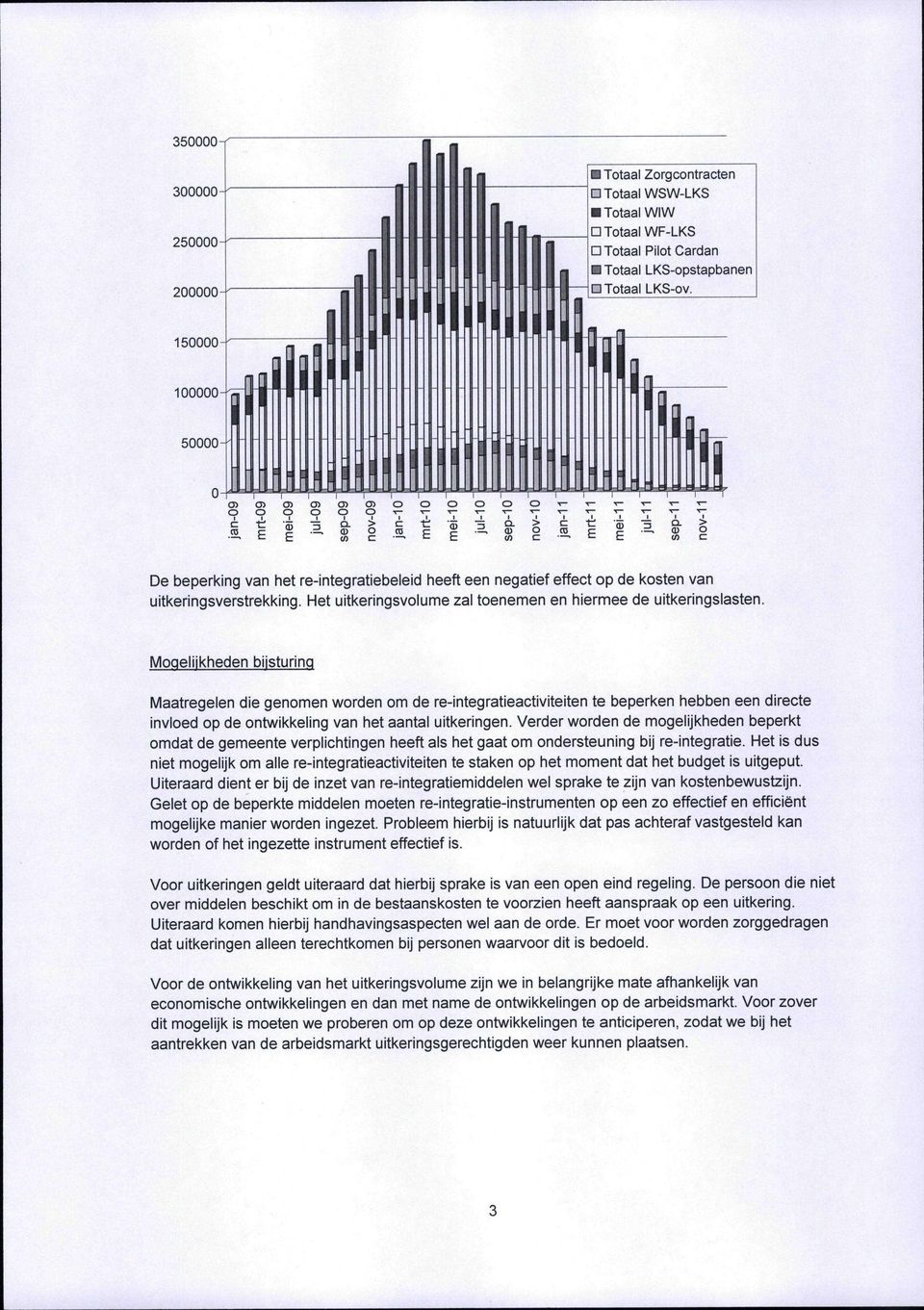 Mogelijkheden bijsturing Maatregelen die genomen worden om de re-integratieactiviteiten te beperken hebben een directe invloed op de ontwikkeling van het aantal uitkeringen.