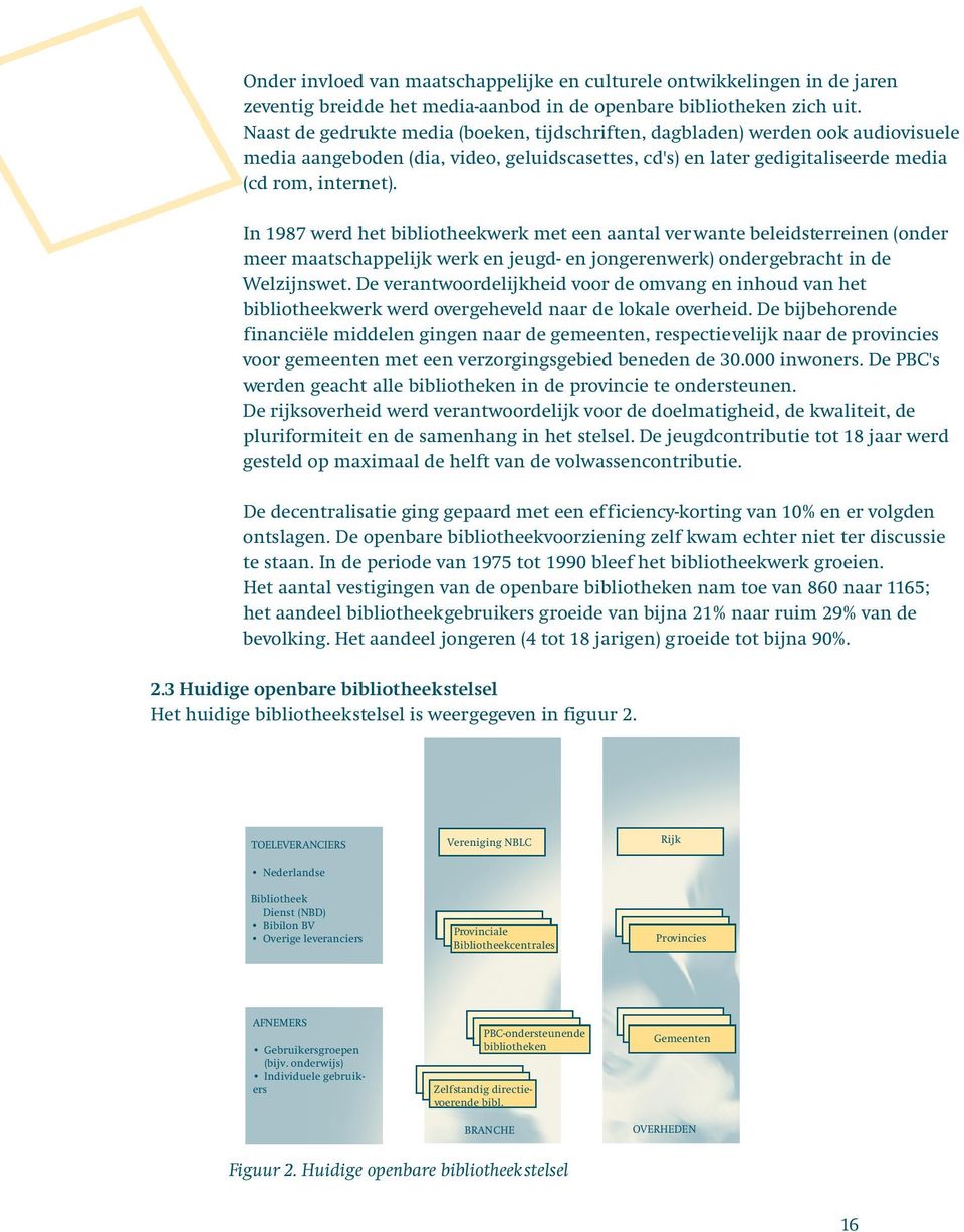 In 1987 werd het bibliotheekwerk met een aantal verwante beleidsterreinen (onder meer maatschappelijk werk en jeugd- en jongerenwerk) ondergebracht in de Welzijnswet.