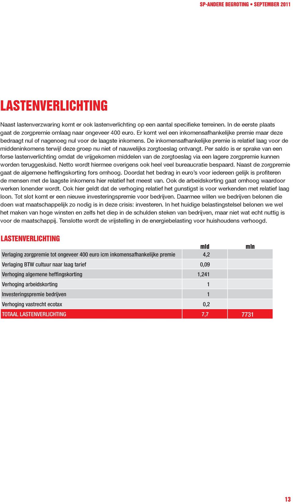 De inkomensafhankelijke premie is relatief laag voor de middeninkomens terwijl deze groep nu niet of nauwelijks zorgtoeslag ontvangt.