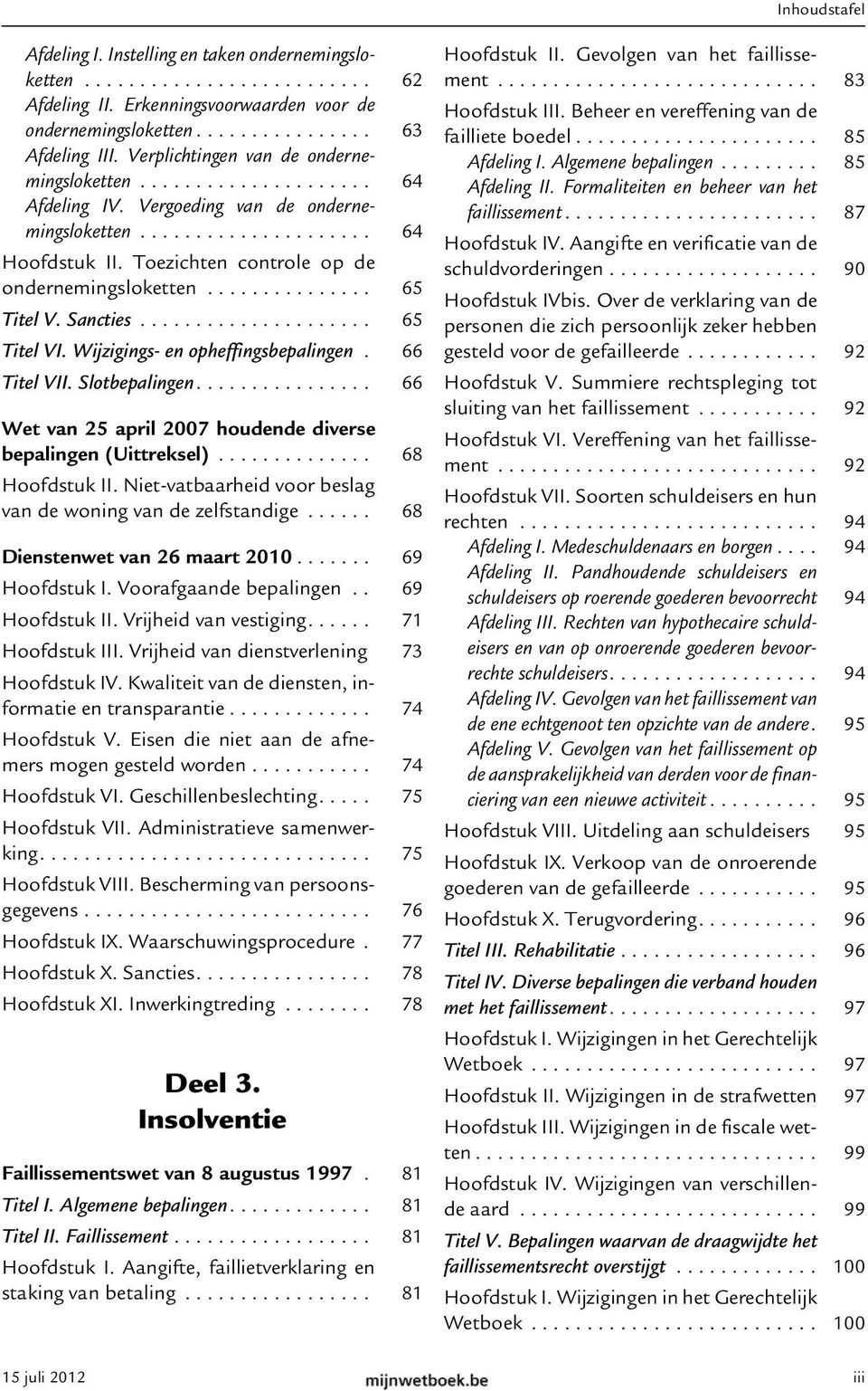 Toezichten controle op de ondernemingsloketten............... 65 Titel V. Sancties..................... 65 Titel VI. Wijzigings- en opheffingsbepalingen. 66 Titel VII. Slotbepalingen.