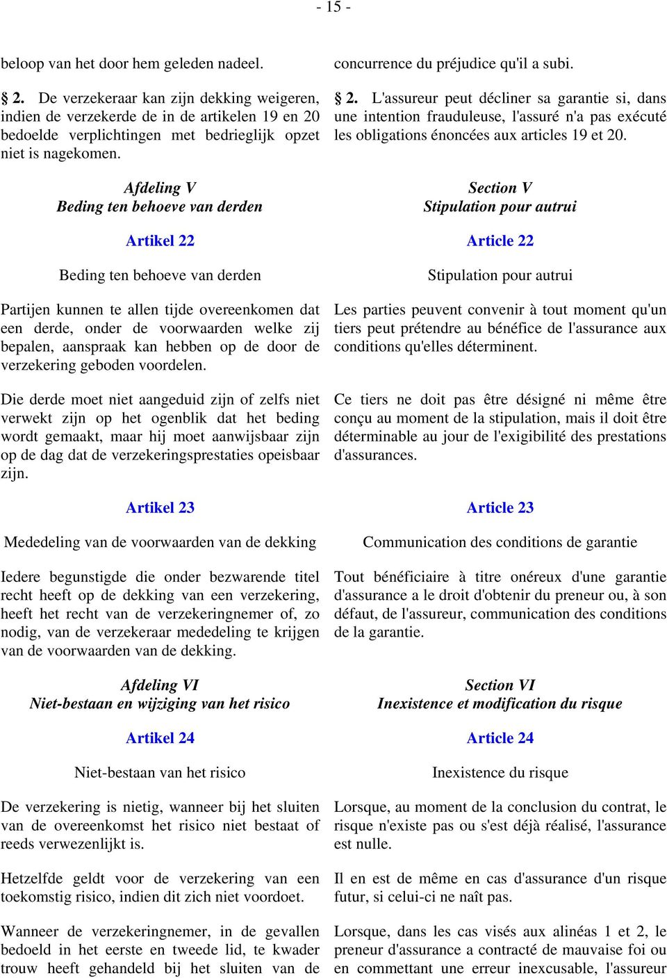 Afdeling V Beding ten behoeve van derden concurrence du préjudice qu'il a subi. 2.