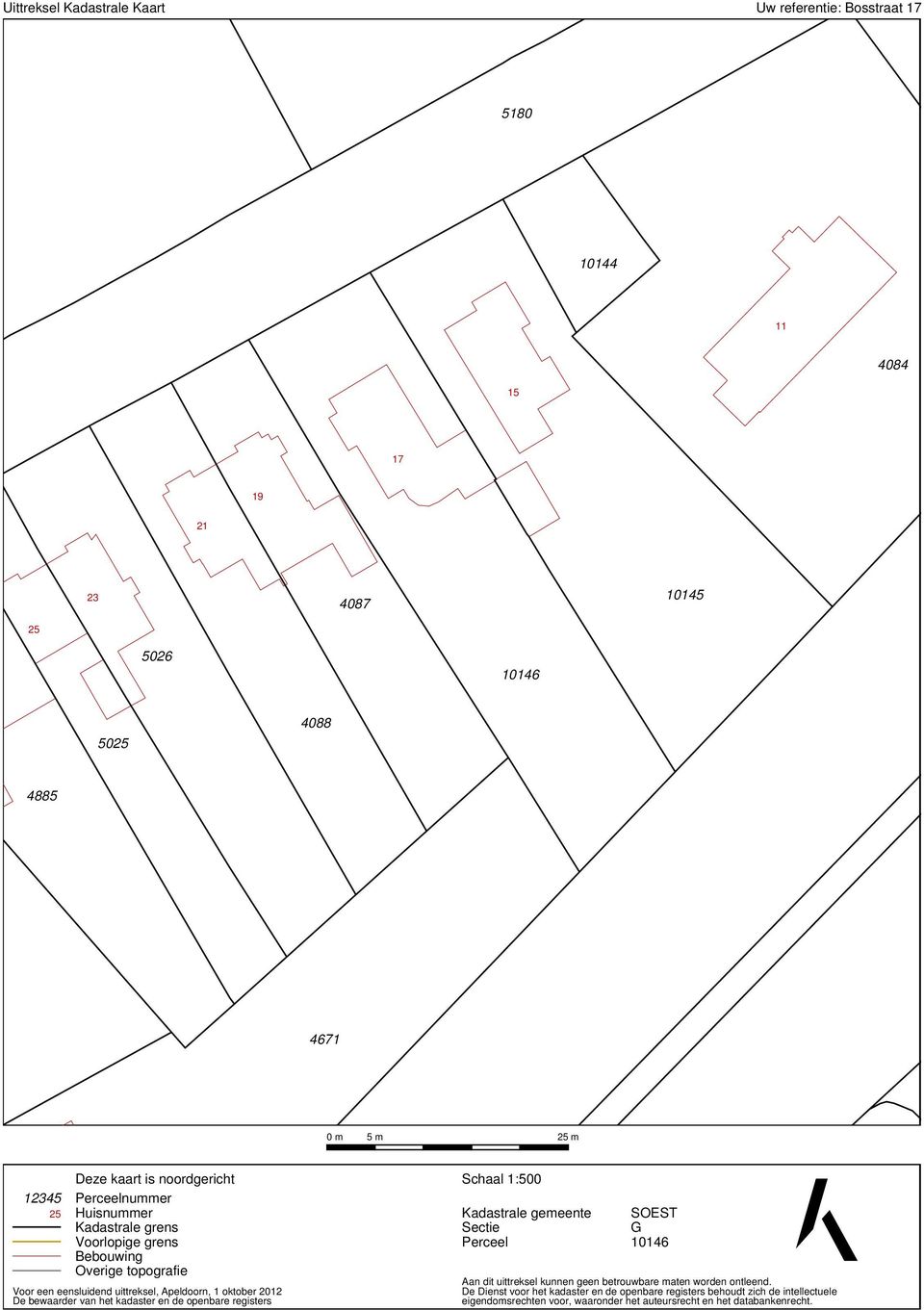 bewaarder van het kadaster en de openbare registers Schaal 1:500 Kadastrale gemeente Sectie Perceel SOEST G 10146 Aan dit uittreksel kunnen geen betrouwbare maten