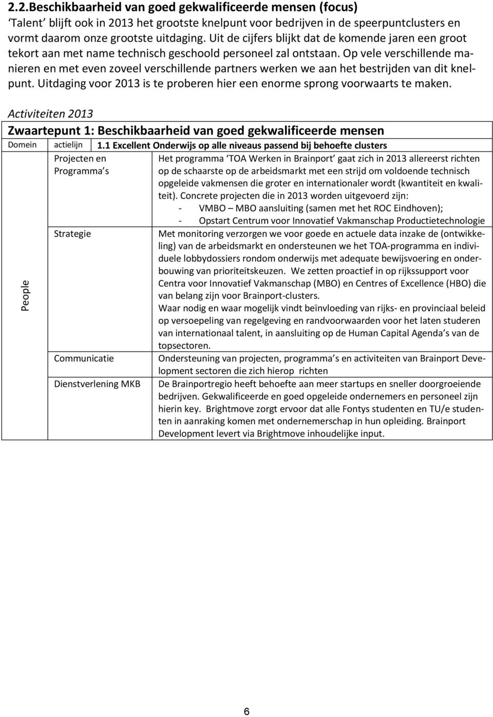 Op vele verschillende manieren en met even zoveel verschillende partners werken we aan het bestrijden van dit knelpunt. Uitdaging voor 2013 is te proberen hier een enorme sprong voorwaarts te maken.