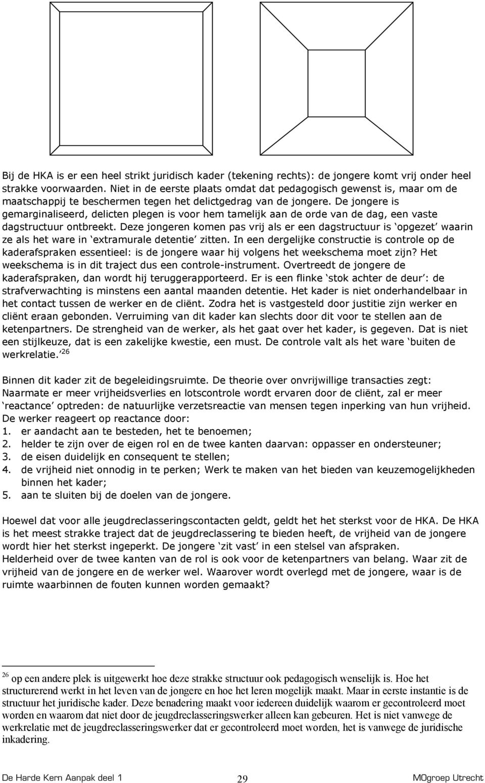 De jongere is gemarginaliseerd, delicten plegen is voor hem tamelijk aan de orde van de dag, een vaste dagstructuur ontbreekt.