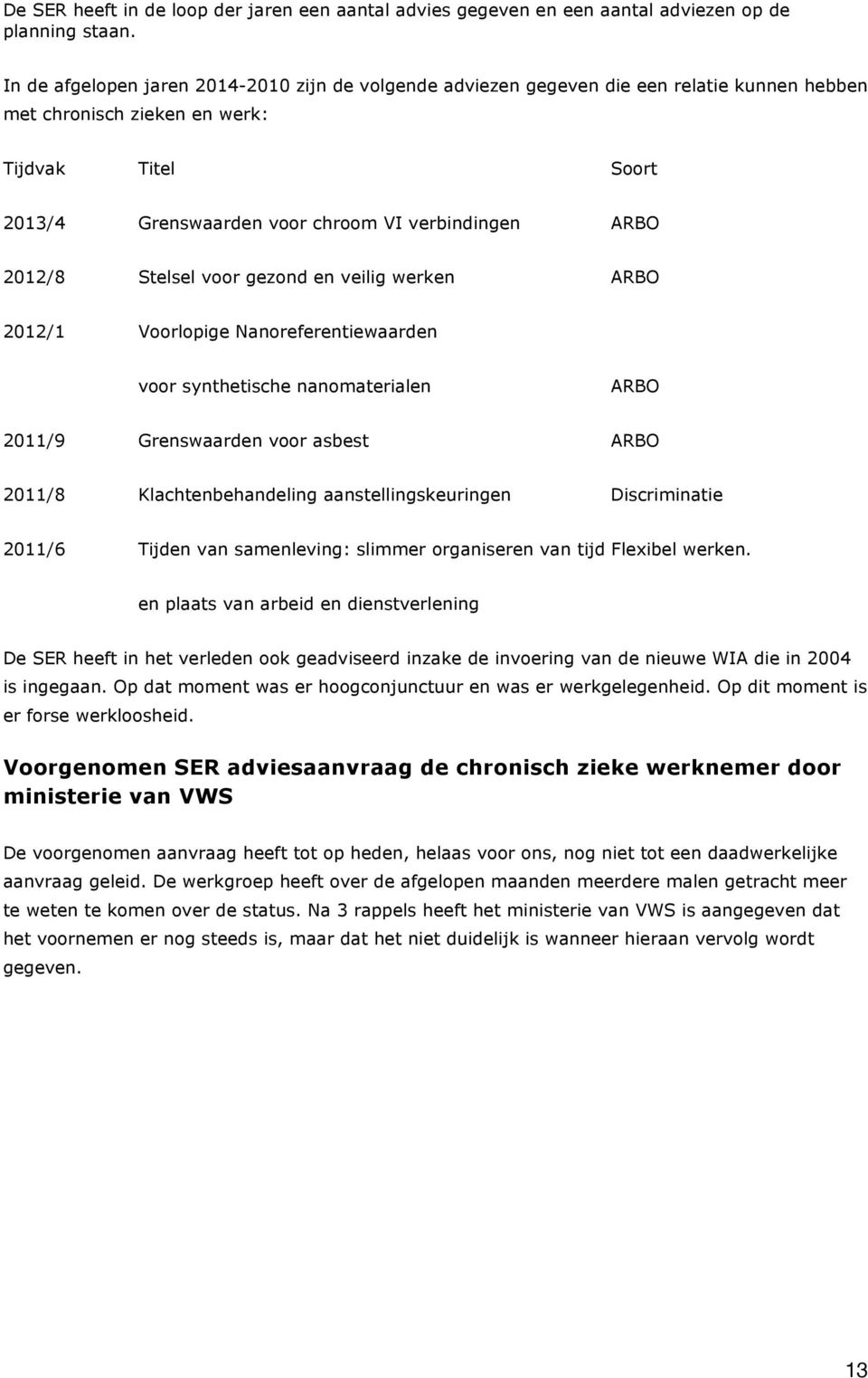 2012/8 Stelsel voor gezond en veilig werken ARBO 2012/1 Voorlopige Nanoreferentiewaarden voor synthetische nanomaterialen ARBO 2011/9 Grenswaarden voor asbest ARBO 2011/8 Klachtenbehandeling