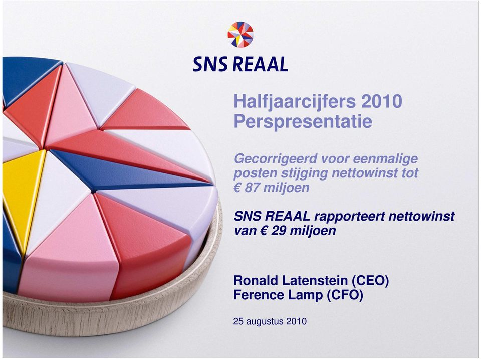 SNS REAAL rapporteert nettowinst van 29 miljoen