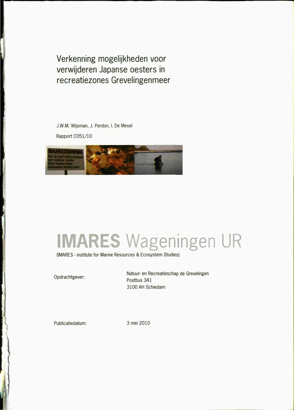 De Mesel Rapport C051/10 IMARES Wageningen UR (IMARES - institute for Marine