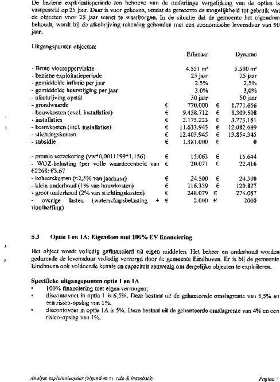 In de situatie dat de gemeente het eigendom behoudt, wordt bij de afschrijving rekening gehouden met een economische levensduur van 50 jaar.