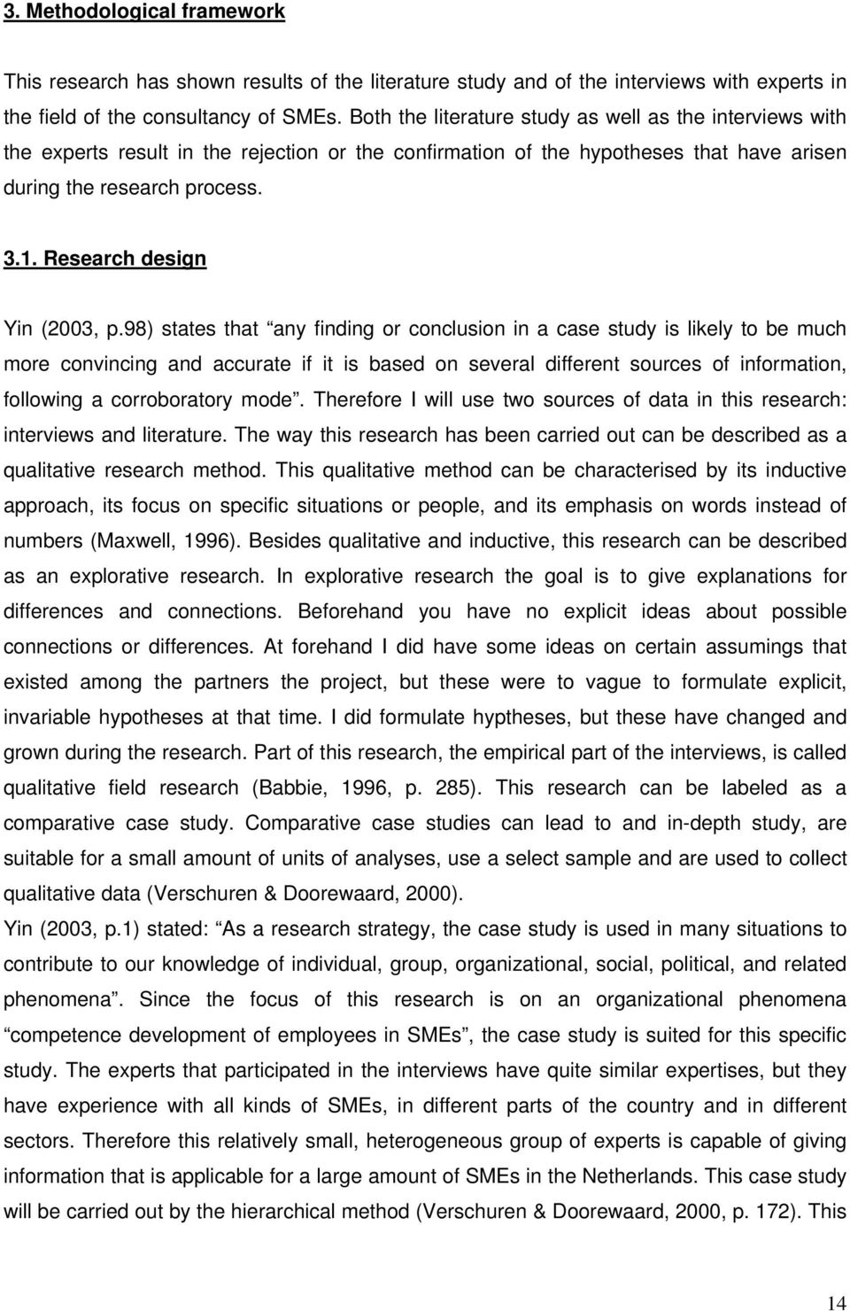 Research design Yin (2003, p.