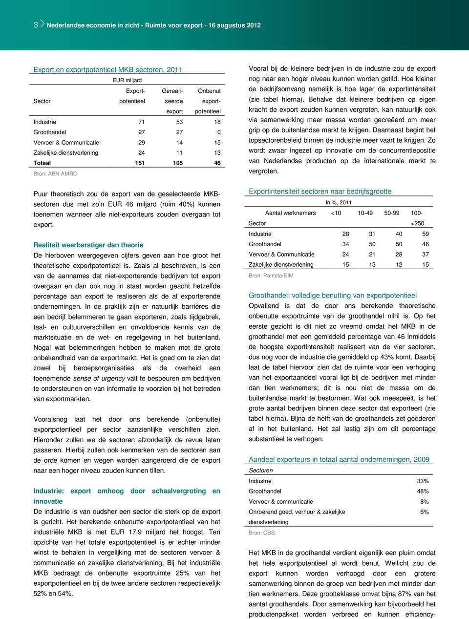 MKBsectoren dus met zo n EUR 46 miljard (ruim 4%) kunnen toenemen wanneer alle niet-exporteurs zouden overgaan tot export.