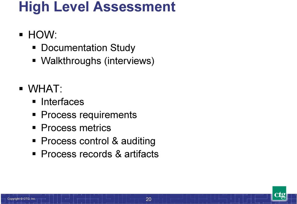 Interfaces Process requirements Process