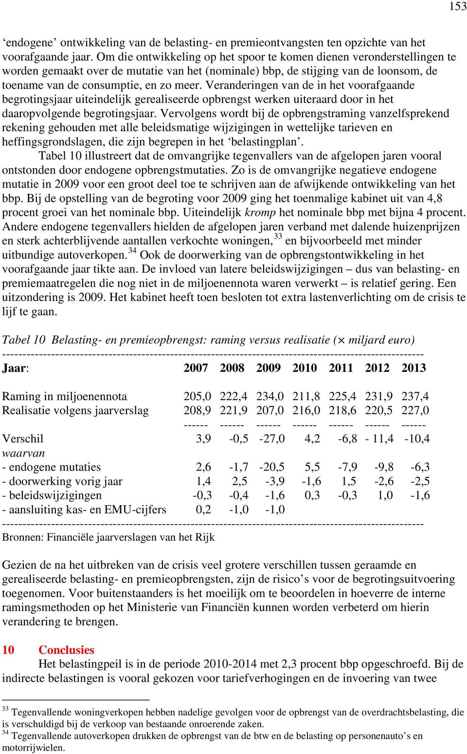 Veranderingen van de in het voorafgaande begrotingsjaar uiteindelijk gerealiseerde opbrengst werken uiteraard door in het daaropvolgende begrotingsjaar.