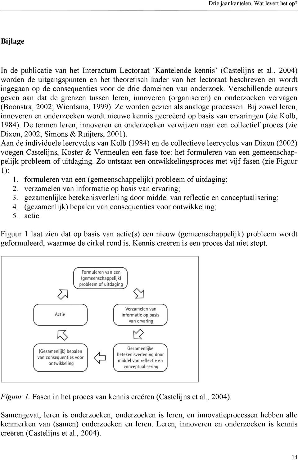 Verschillende auteurs geven aan dat de grenzen tussen leren, innoveren (organiseren) en onderzoeken vervagen (Boonstra, 2002; Wierdsma, 1999). Ze worden gezien als analoge processen.