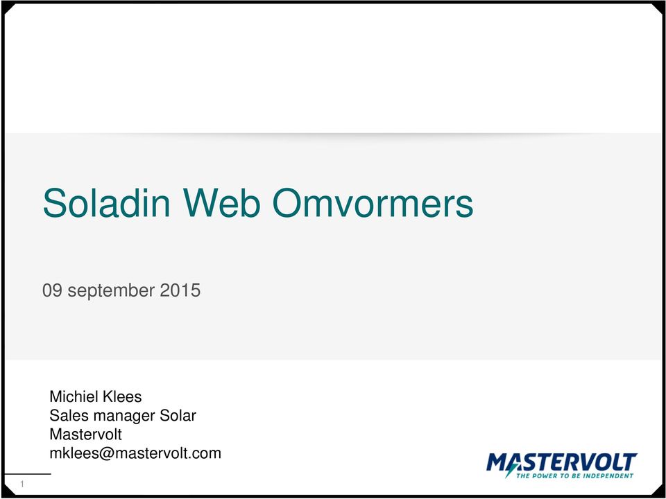 Klees Sales manager Solar