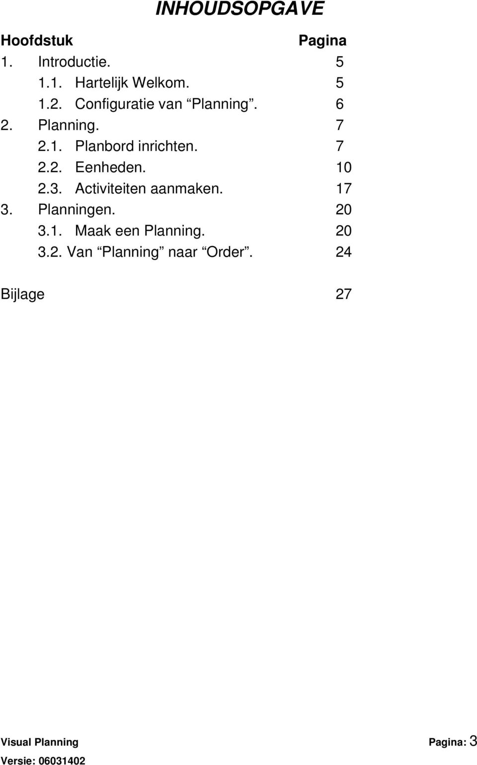 10 2.3. Activiteiten aanmaken. 17 3. Planningen. 20 3.1. Maak een Planning.