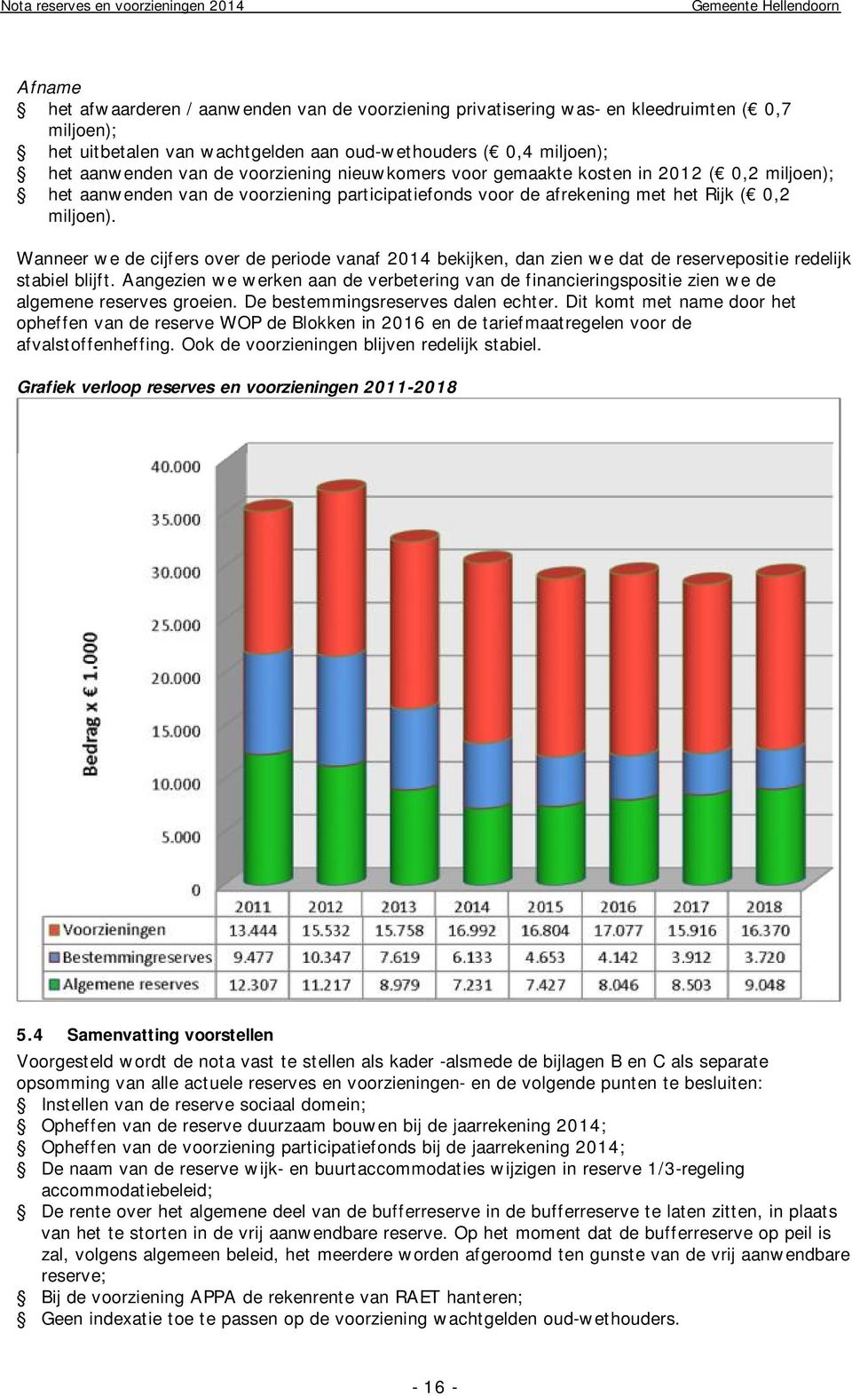 Rijk ( 0,2 miljoen). Wanneer we de cijfers over de periode vanaf 2014 bekijken, dan zien we dat de reservepositie redelijk stabiel blijft.