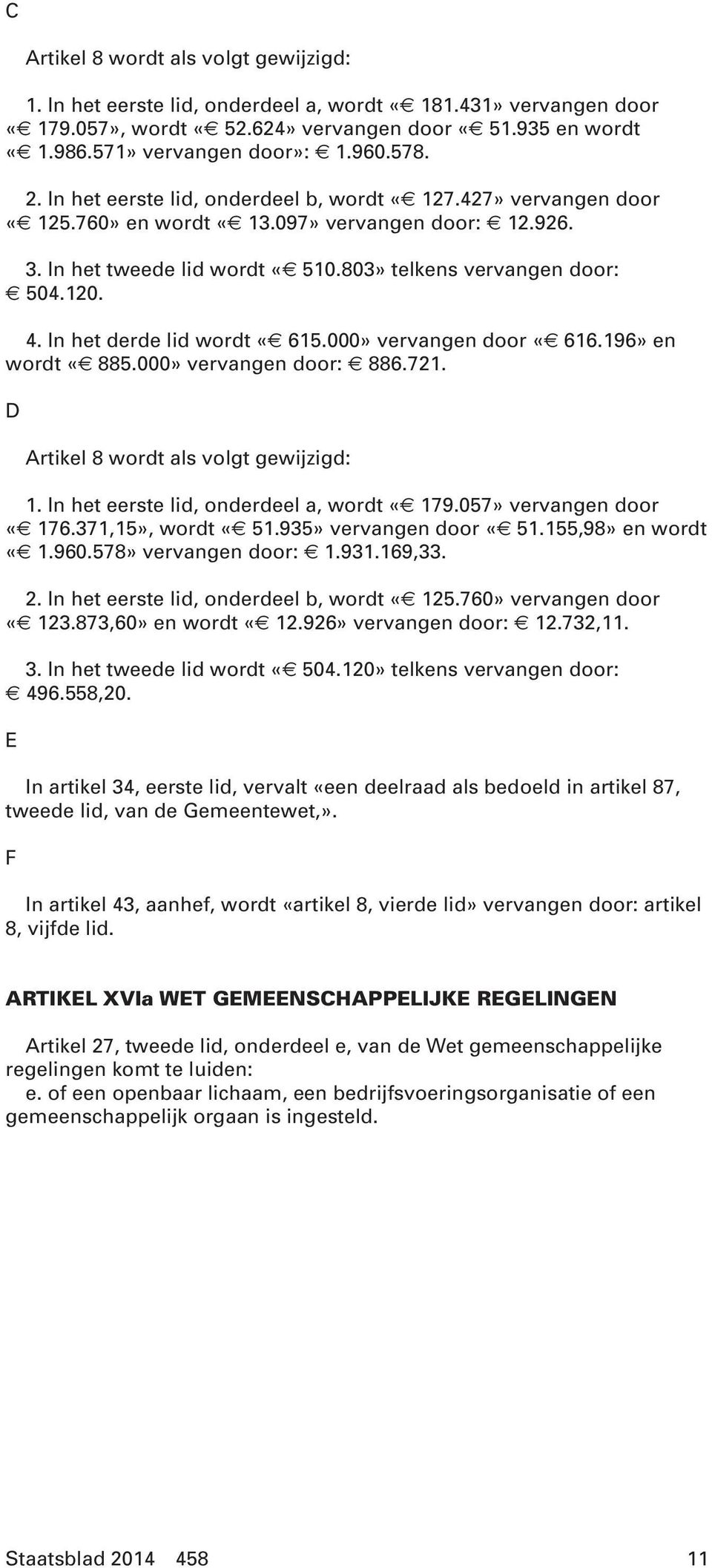 In het derde lid wordt «615.000» vervangen door «616.196» en wordt «885.000» vervangen door: 886.721. D Artikel 8 wordt als volgt gewijzigd: 1. In het eerste lid, onderdeel a, wordt «179.