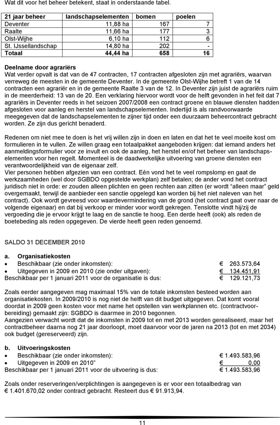 in de gemeente Deventer. In de gemeente Olst-Wijhe betreft 1 van de 14 contracten een agrariër en in de gemeente Raalte 3 van de 12.