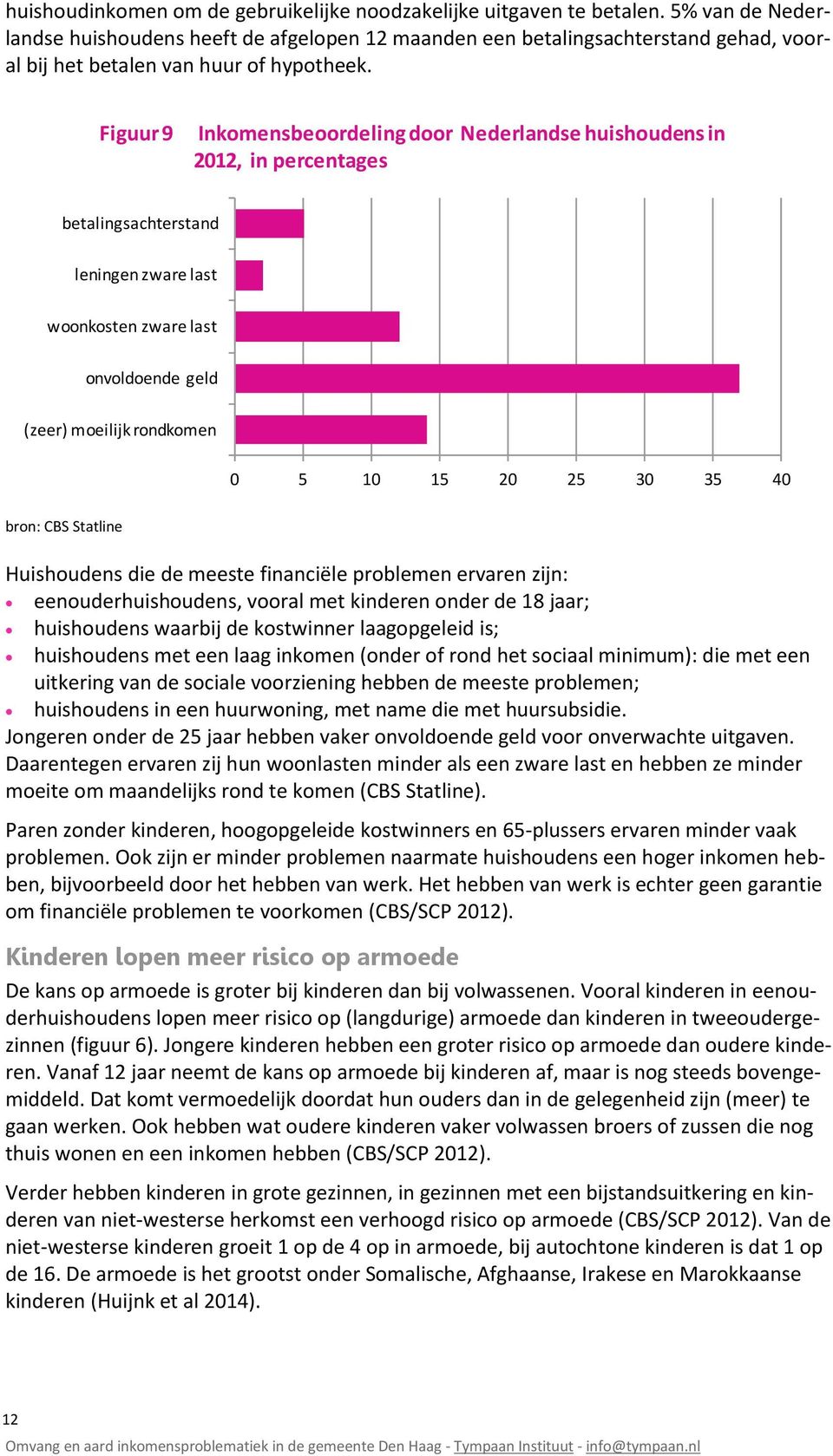 Figuur 9 Inkomensbeoordeling door Nederlandse huishoudens in 2012, in percentages betalingsachterstand leningen zware last woonkosten zware last onvoldoende geld (zeer) moeilijk rondkomen 0 5 10 15