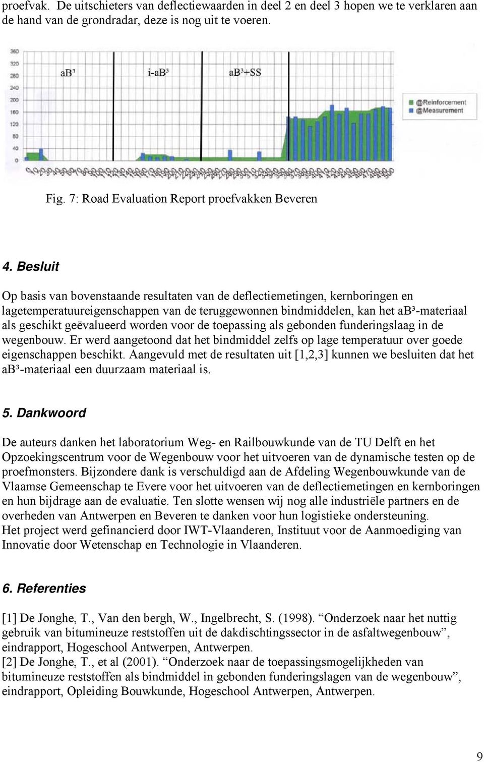 worden voor de toepassing als gebonden funderingslaag in de wegenbouw. Er werd aangetoond dat het bindmiddel zelfs op lage temperatuur over goede eigenschappen beschikt.