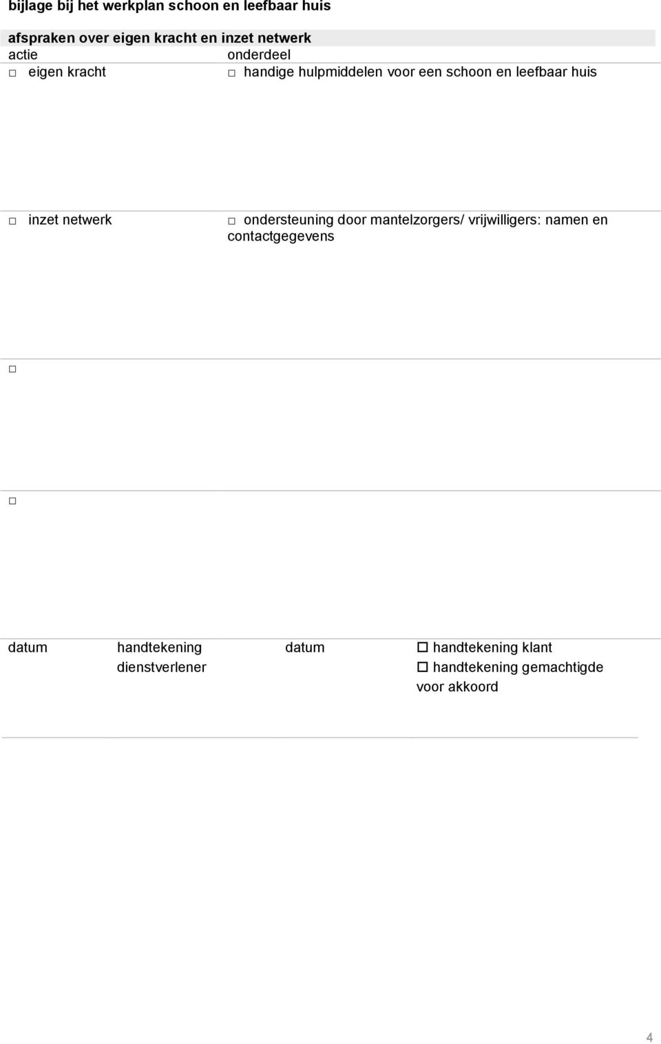 huis inzet netwerk ondersteuning door mantelzorgers/ vrijwilligers: namen en