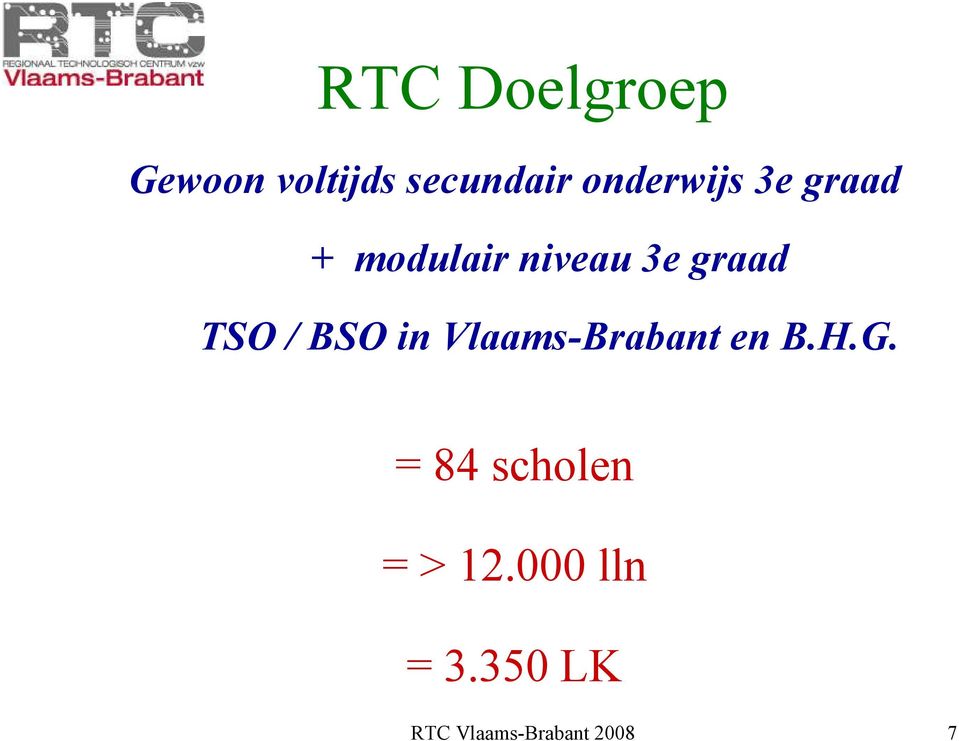 TSO / BSO in Vlaams-Brabant en B.H.G.