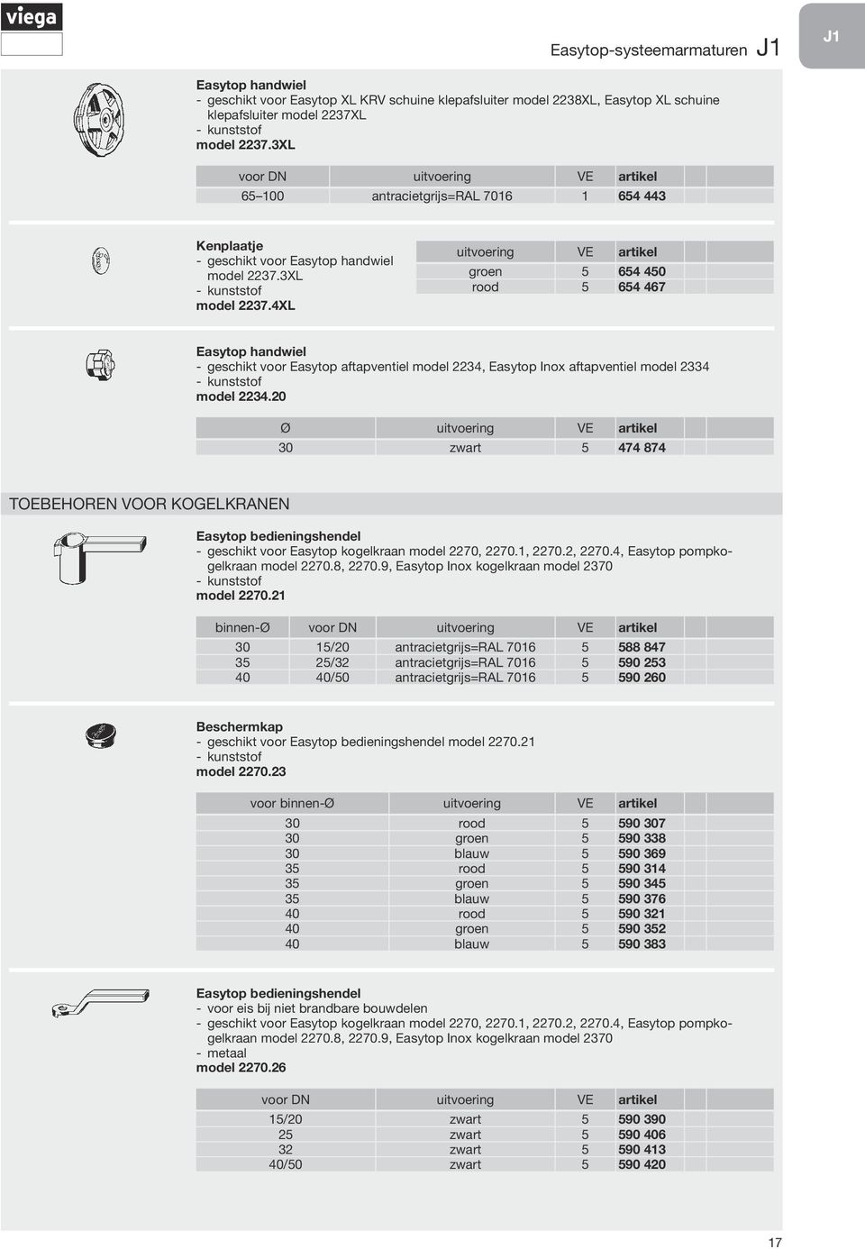 4XL uitvoering VE artikel groen 5 654 450 rood 5 654 467 Easytop handwiel geschikt voor Easytop aftapventiel model 2234, Easytop Inox aftapventiel model 2334 kunststof model 2234.