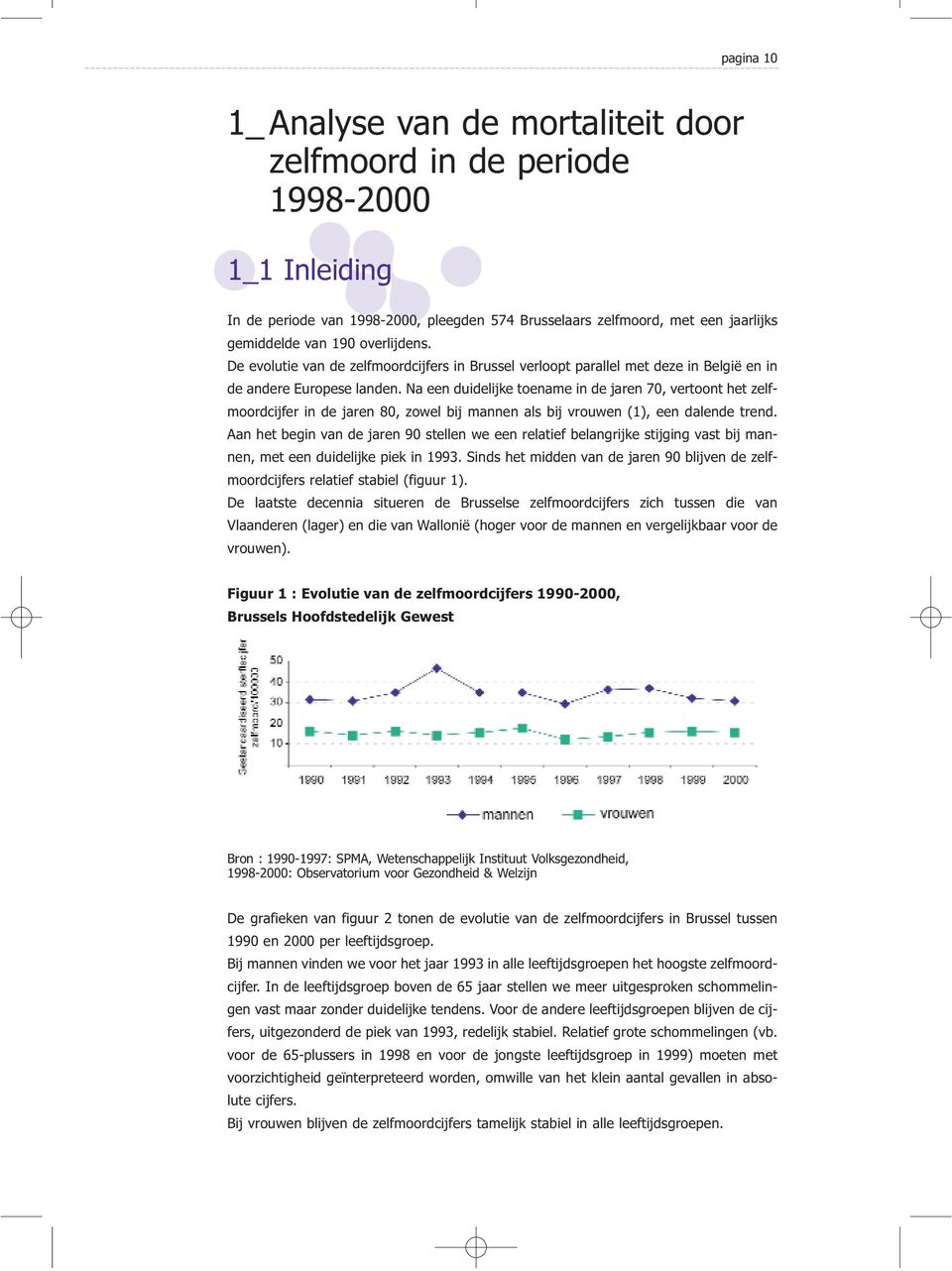 Na een duidelijke toename in de jaren 70, vertoont het zelfmoordcijfer in de jaren 80, zowel bij mannen als bij vrouwen (1), een dalende trend.