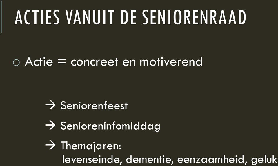 Seniorenfeest Senioreninfomiddag