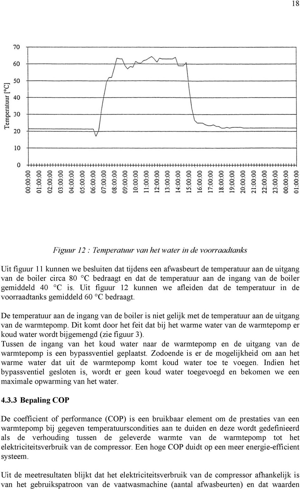 De temperatuur aan de ingang van de boiler is niet gelijk met de temperatuur aan de uitgang van de warmtepomp.