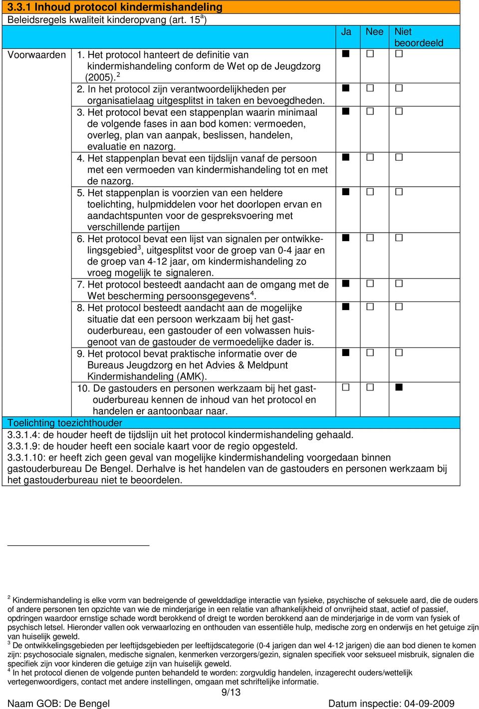 In het protocol zijn verantwoordelijkheden per organisatielaag uitgesplitst in taken en bevoegdheden. 3.