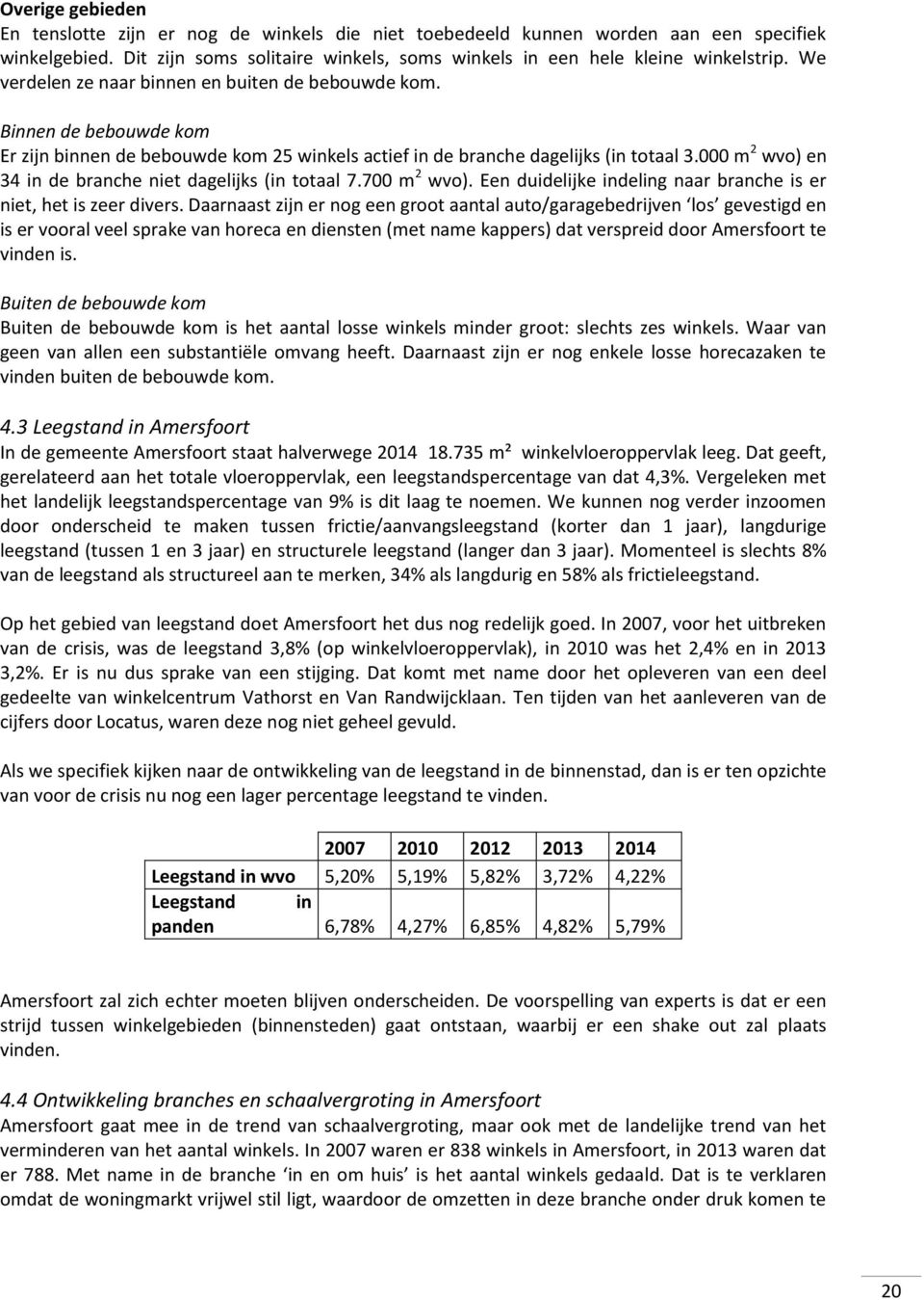 000 m 2 wvo) en 34 in de branche niet dagelijks (in totaal 7.700 m 2 wvo). Een duidelijke indeling naar branche is er niet, het is zeer divers.