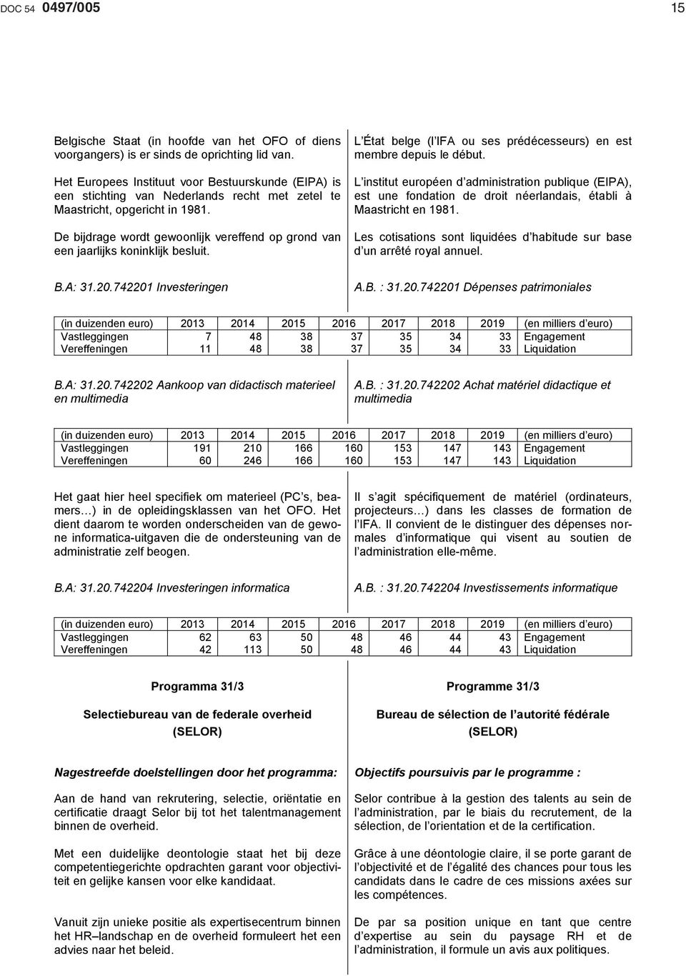 De bijdrage wordt gewoonlijk vereffend op grond van een jaarlijks koninklijk besluit. L État belge (l IFA ou ses prédécesseurs) en est membre depuis le début.