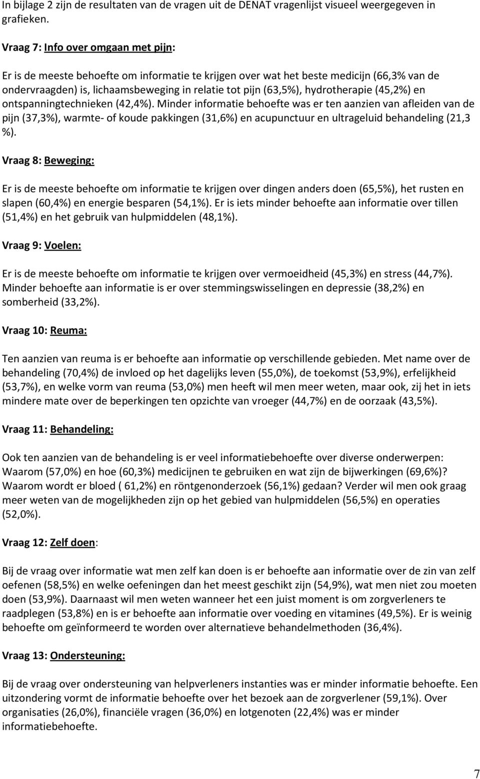 hydrotherapie (45,2%) en ontspanningtechnieken (42,4%).