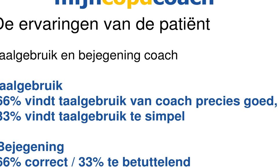 taalgebruik van coach precies goed, 3% vindt